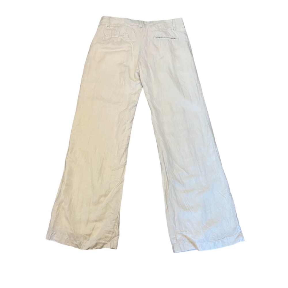 Carriere Studio Ivory Linen Blend Wide Leg Pants Women’s Size 6 / 36 - Picture 4 of 10
